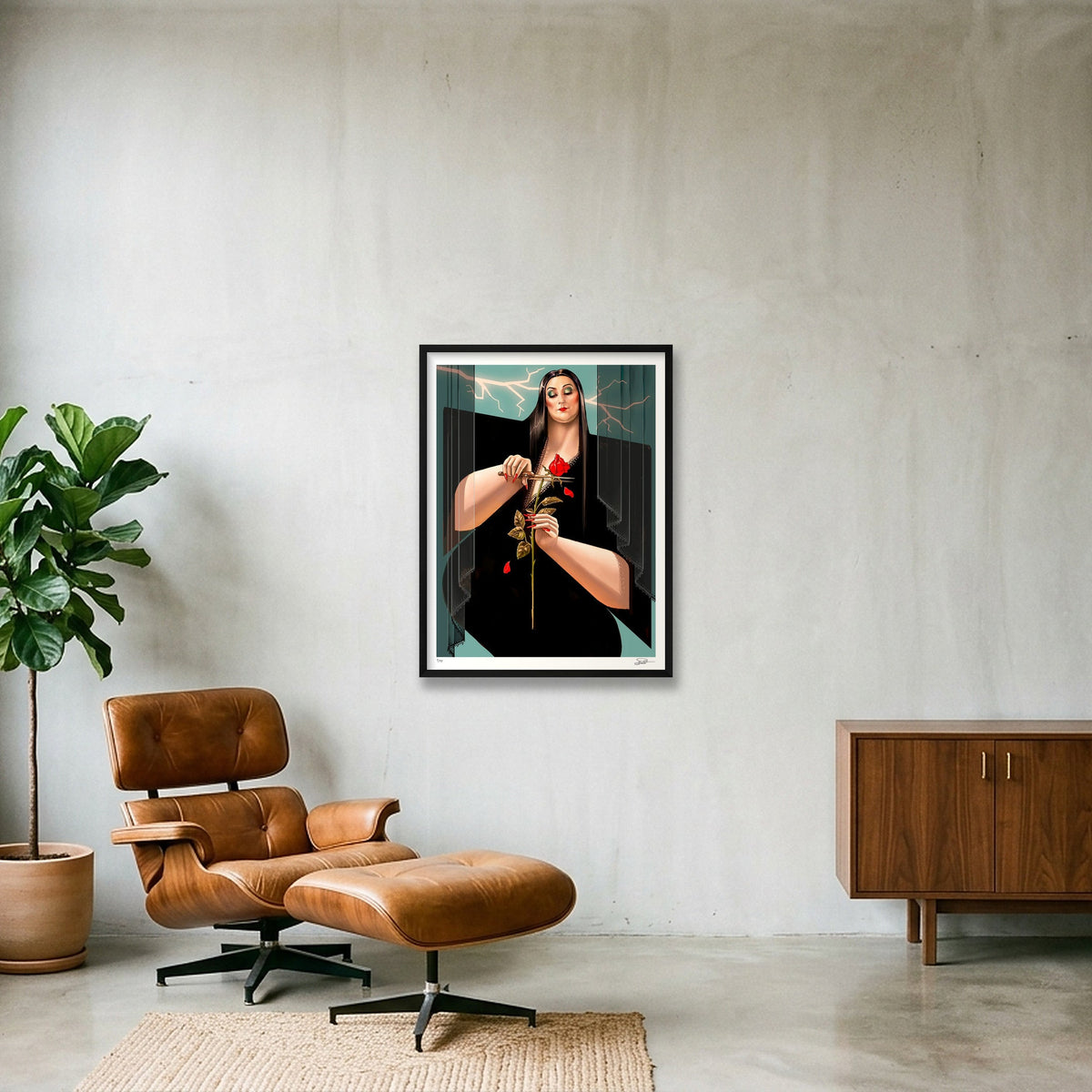 MORTICIA — 60×80cm, 24×31" Black Frame