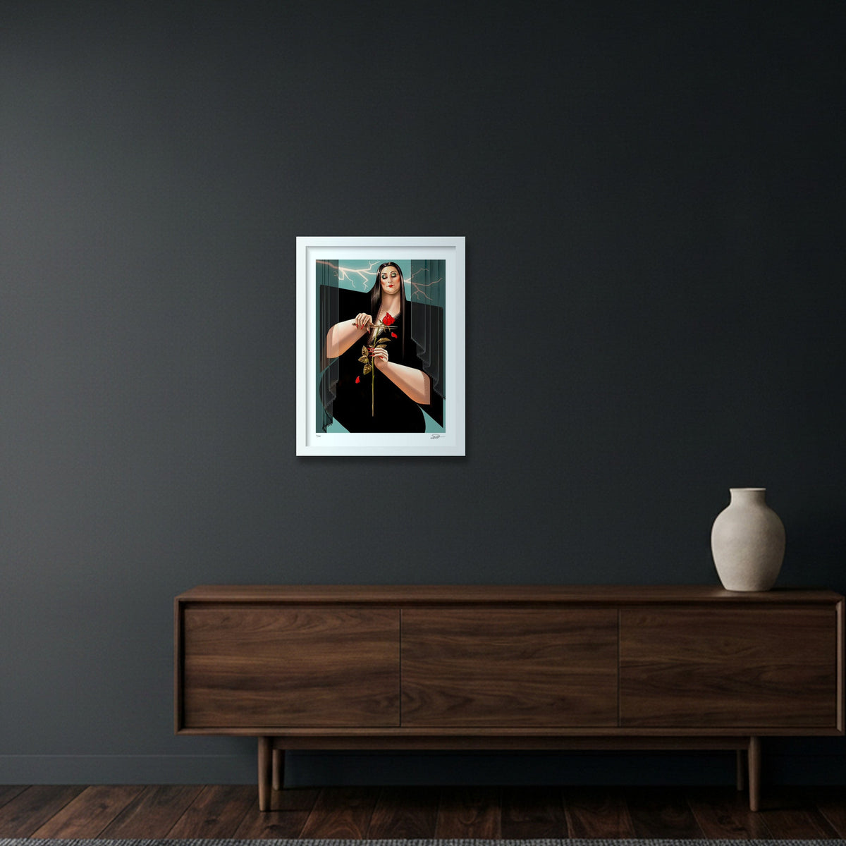 MORTICIA — 30×40cm, 12×16" White Frame