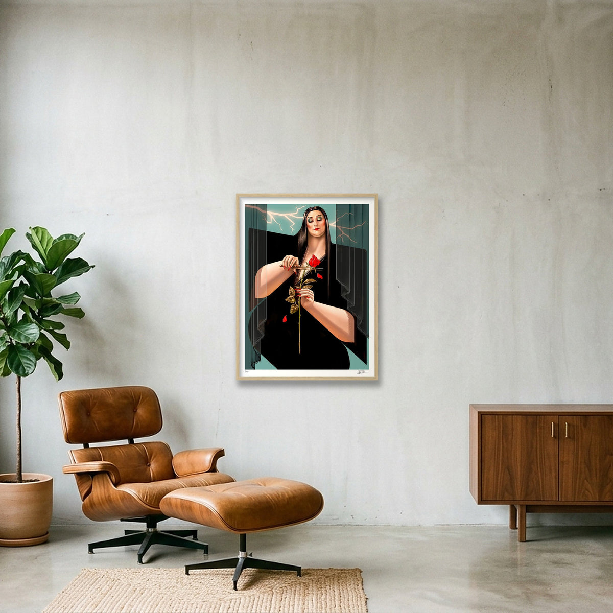 MORTICIA — 60×80cm, 24×31" Oak Frame