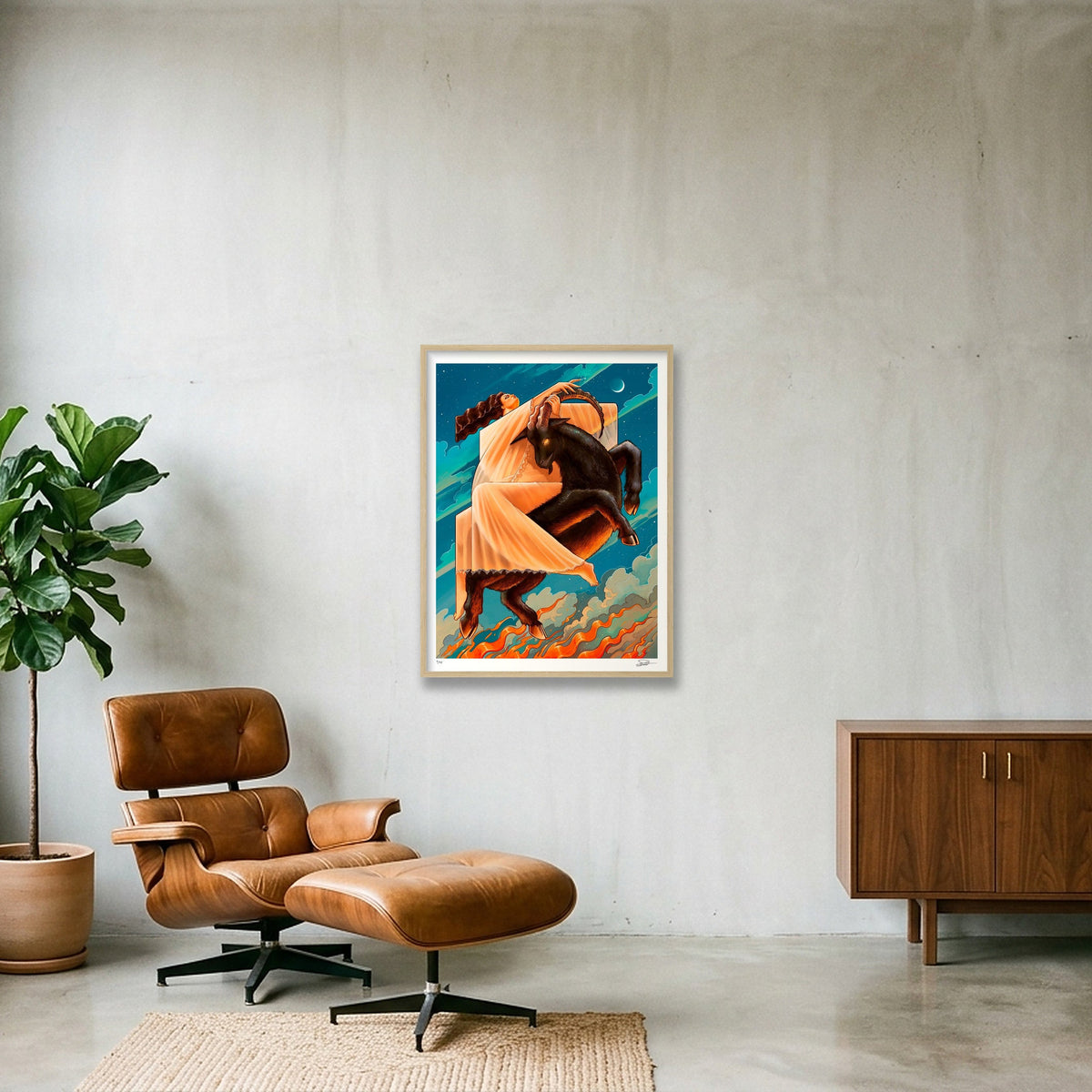 ME & THE DEVIL — 60×80cm, 24×31" Oak Frame